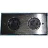 Arnould 272H31N31N39 Double Prise 2P+T Complète - Métal Argent Brossé - Europa - Argent Brossé