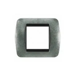 Arnould 20780 Plaque Enjoliveur Métal Brut - 2 Modules - Métal Brut