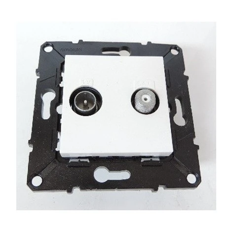 Prise TV/SAT étoile Blanche Encastrée Sortie Male 9.5mm + Male F Sans Plaque Espace Evolution ARNOULD 64076 1 Prise TV/SAT étoile Blanche Encastrée Sortie Male 9.5mm + Male F Sans Plaque Espace Evolution ARNOULD 64076