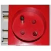 Arnould 60746 Prise 2P+T à Détrompage Pour Goulotte Juxtaposée - Rouge