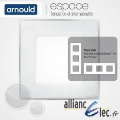 Plaque Ice Blanc 3 Postes Triple Horizntale Ou Vertical Entraxe 71mm Arnould Espace Translucide Coloré