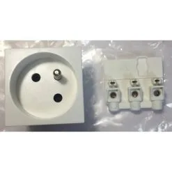 Arnould 60743 - Prise 2P+T à Détrompage Pour Goulotte - Blanc - ESPACE - Blanc