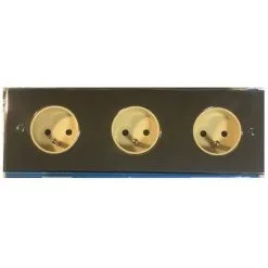 Arnould 273H31I31I31I09 - Triple Prise 2P+T Complète - Finition Acier Mirroir - Chrome