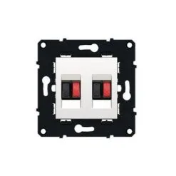 Prise Haut-parleur Double Blanche Sans Plaque De Finition ESPACE EVOLUTION ARNOULD 64048