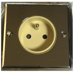 Arnould 271H31I09 - Prise Complète 2P+T Europa Miroir 75x75mm - Chrome - Gris